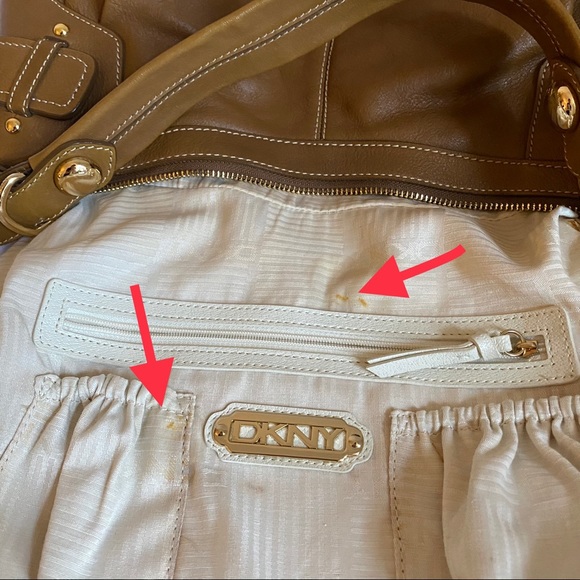 SOLD❌ DKNY Vintage Leather Shoulder Hobo Bag Brown - Picture 10 of 10